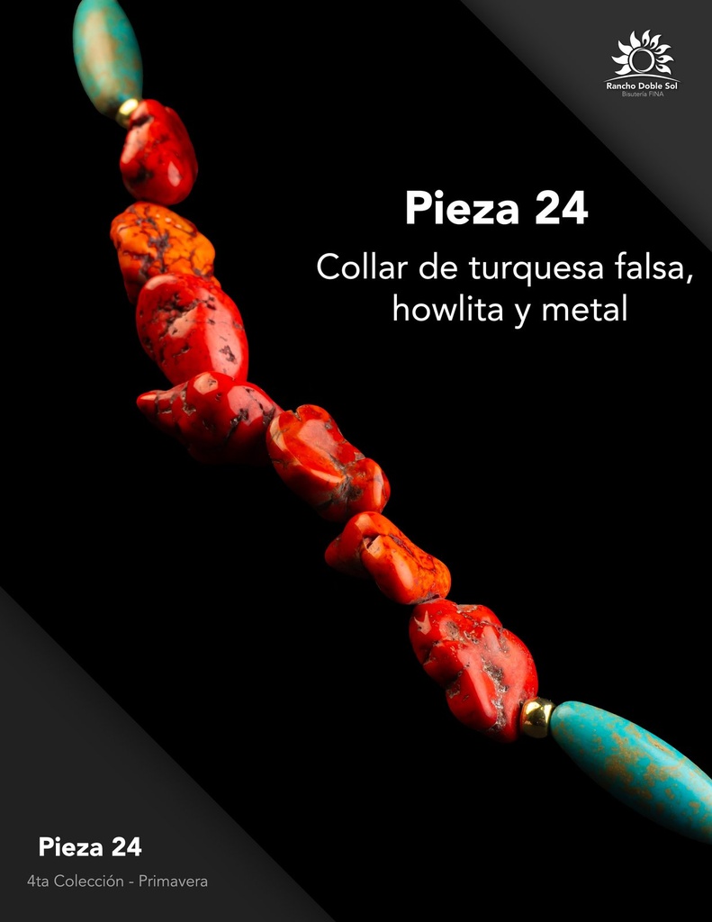 [RDS-C4-024] Pieza 24 · Turquesa falsa, howlita y metal