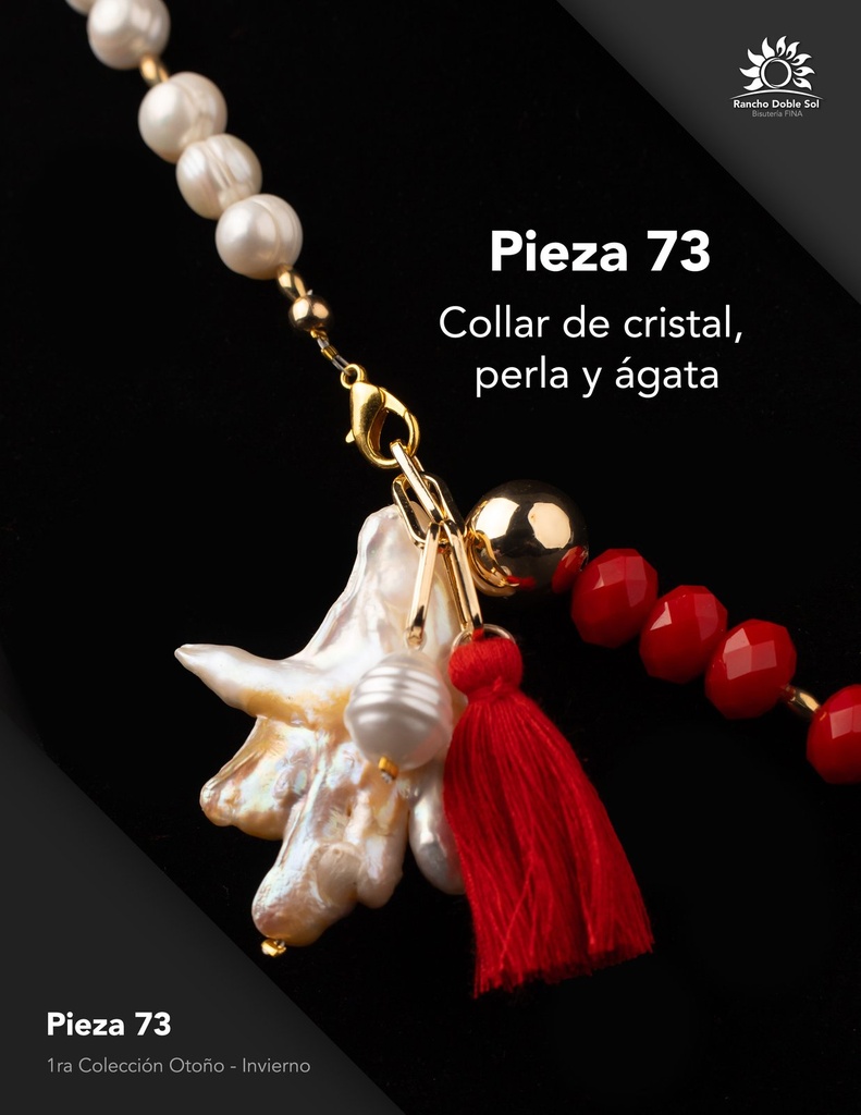 [RDS-C1-073] Pieza 73 · Cristal, perla y ágata