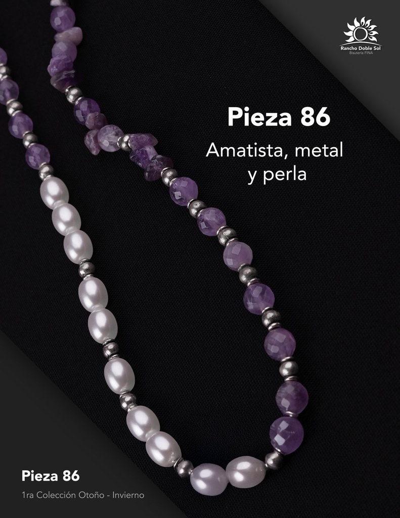 [RDS-C1-086] Pieza 86 · Amatista, metal y perla