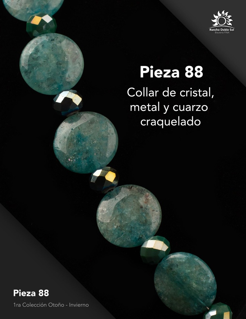 [RDS-C1-088] Pieza 88 · Cristal, metal y cuarzo craquelado