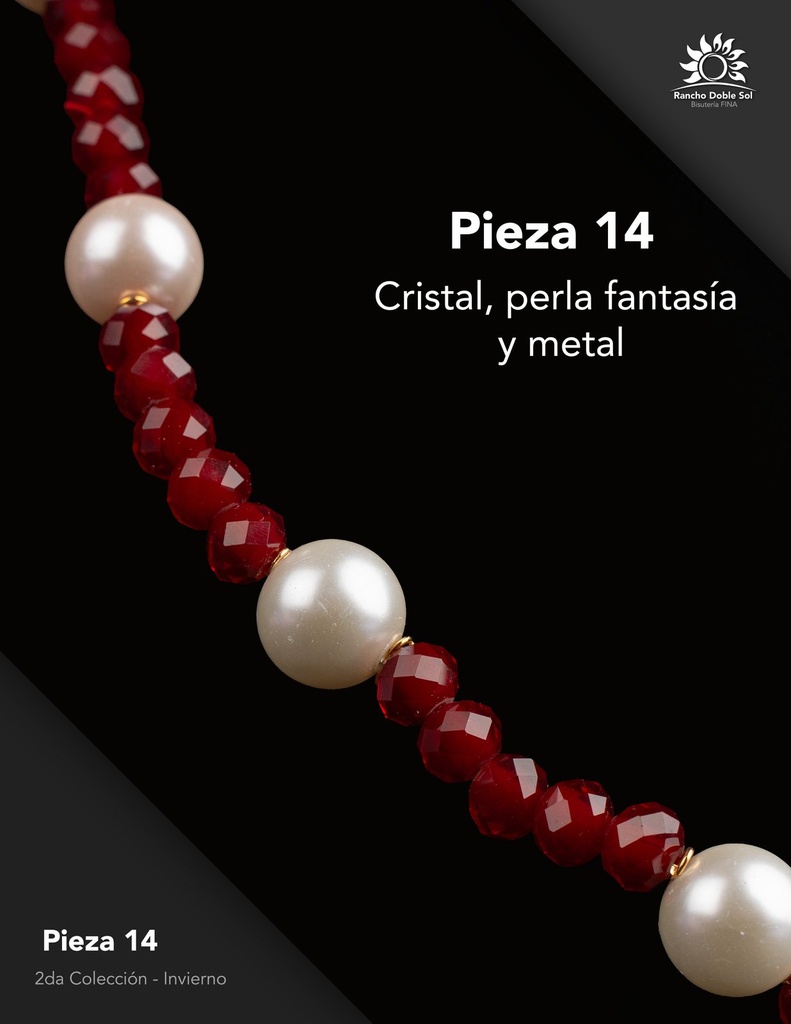 [RDS-C2-014] Pieza 14 · Cristal, perla fantasía y metal