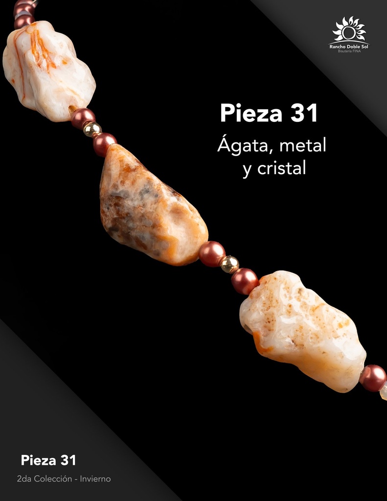 [RDS-C2-031] Pieza 31 · Ágata, metal y cristal