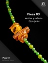 Pieza 83 · Ámbar y nefrita (tipo jade)