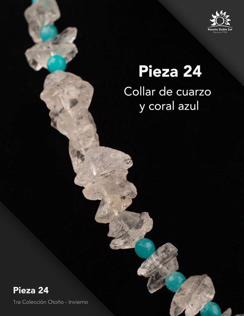[RDS-C1-024] Pieza 24 · Cuarzo y coral azul