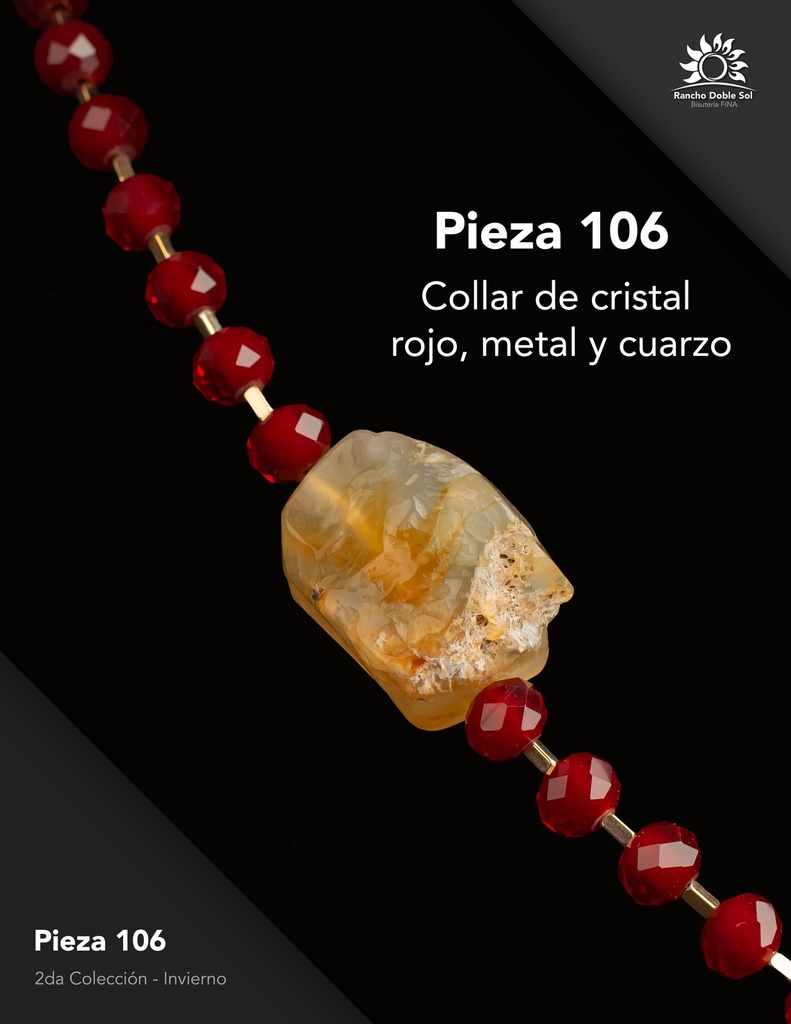 [RDS-C2-106] Pieza 106 · Cristal rojo, metal y cuarzo