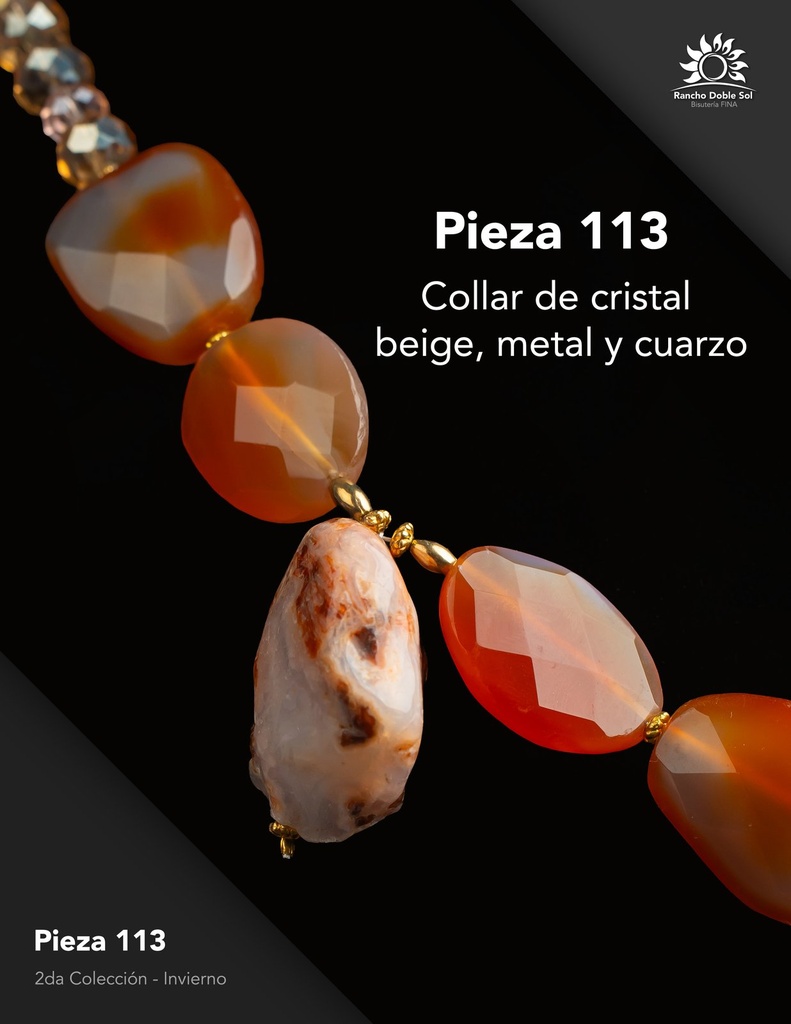 [RDS-C2-113] Pieza 113 · Cristal beige, metal y cuarzo
