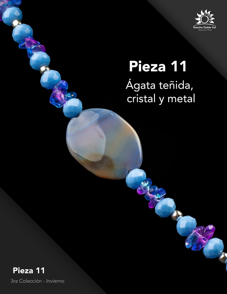[RDS-C3-011] Pieza 11 · Ágata teñida, cristal y metal