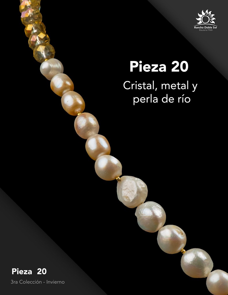 [RDS-C3-020] Pieza 20 · Cristal, metal y perla de río