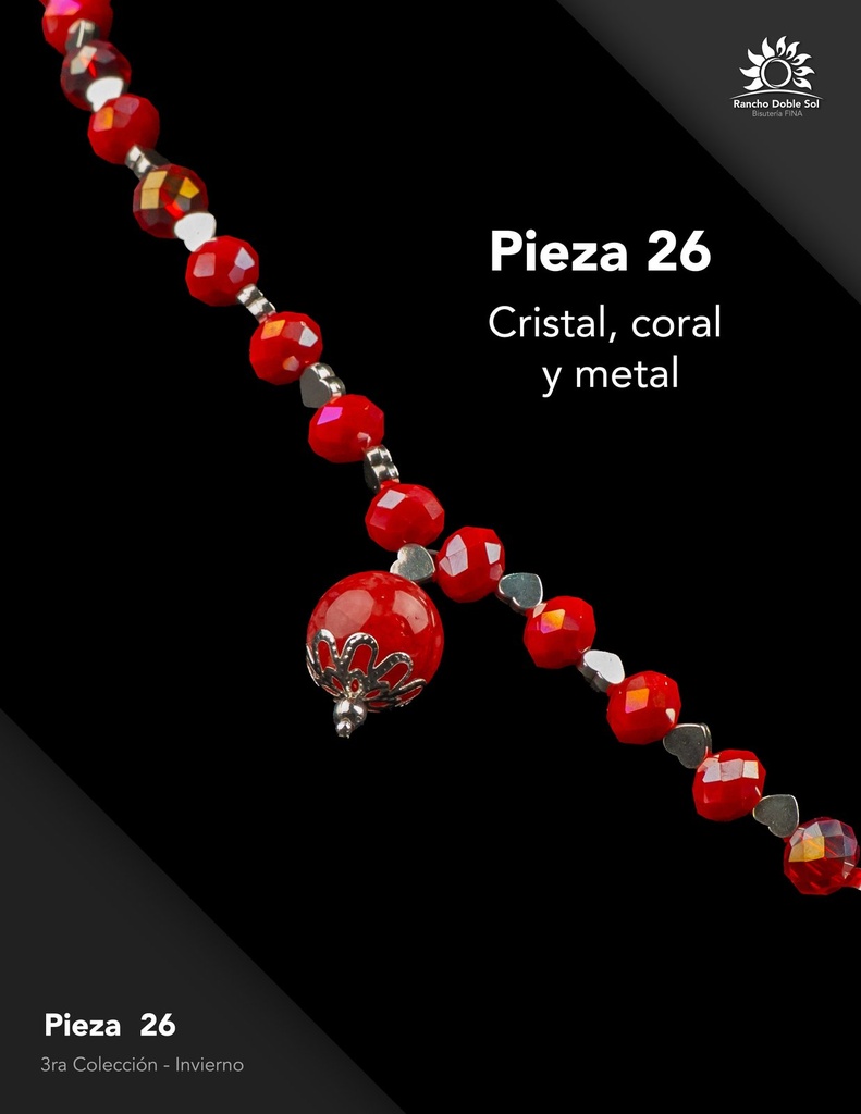 [RDS-C3-026] Pieza 26 · Cristal, coral y metal