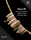 Pieza 28 · Cuarzo fantasma, ágata, metal y concha nácar