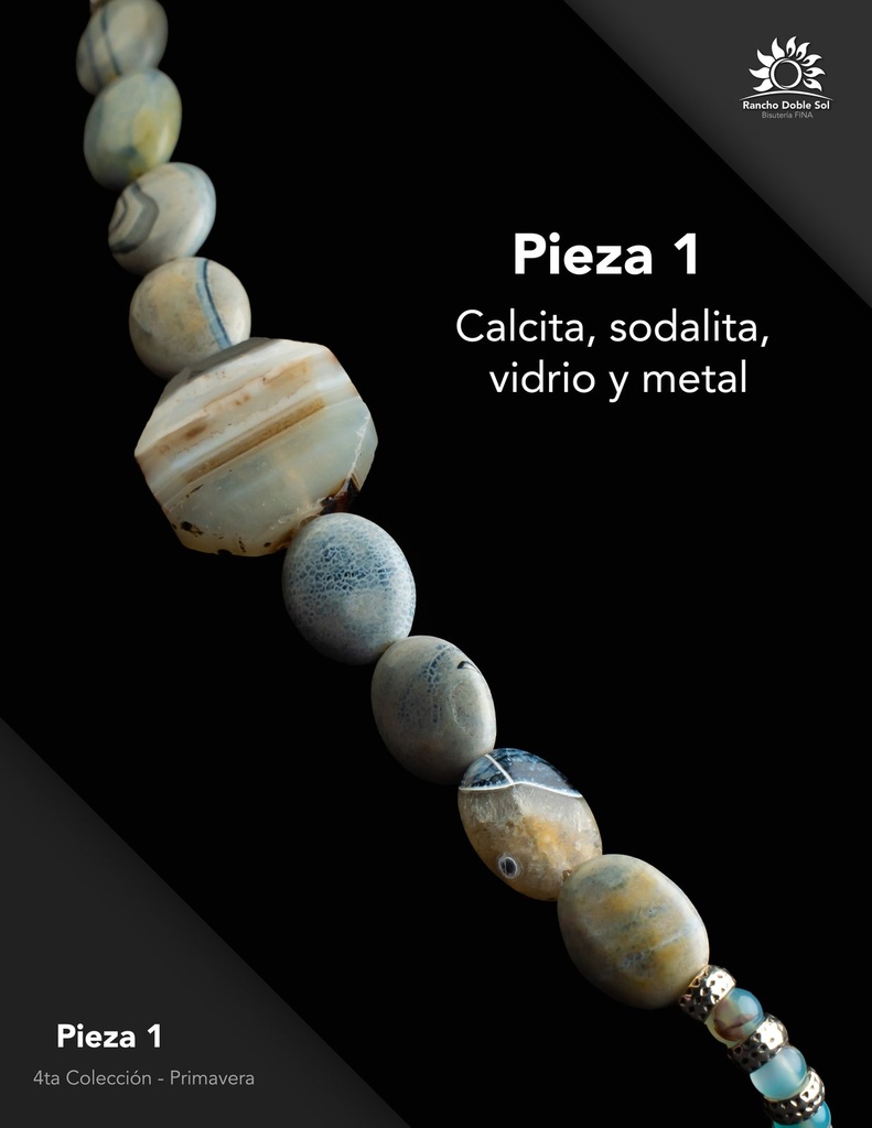 [RDS-C4-001] Pieza 1 · Calcita, sodalita, vidrio y metal