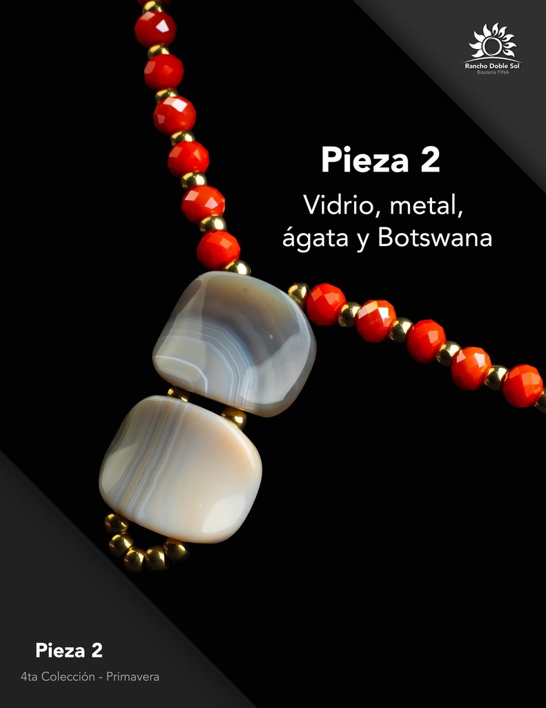 [RDS-C4-002] Pieza 2 · Vidrio, metal y ágata Botswana